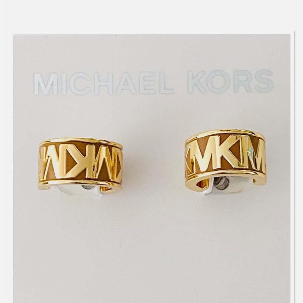 NWT Michael Kors Signature Huggie Earrings